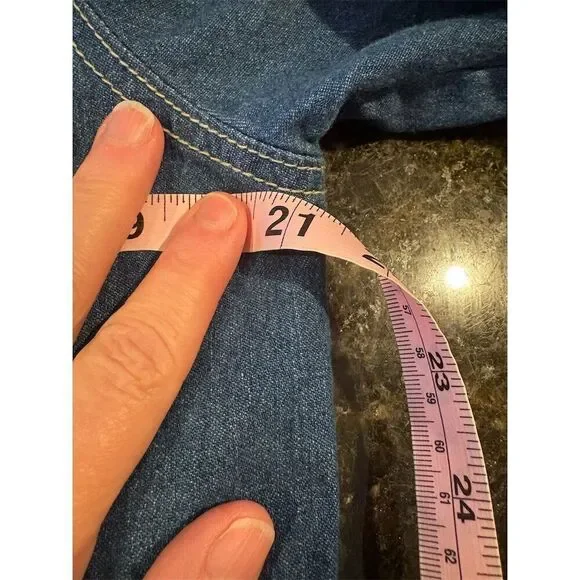 Tudor Court Women's XL Denim Jacket Blue Embellished Floral Casual - Picture 9 of 13